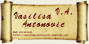 Vasilisa Antonović vizit kartica